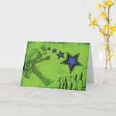 De groene Kaart van de Verjaardag Rockin (Gele Bloem)