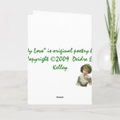 De groene Kaart van Valentijn van "mijn Liefde" - (Achterkant)