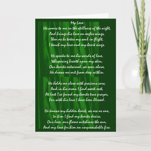 De groene Kaart van Valentijn van "mijn Liefde" - (Voorkant)