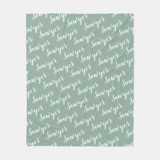 De Groene Kalligrafie van de pagina Gepersonalisee Fleece Deken (Voorkant)