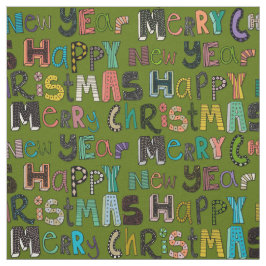 de groene kerst gelukkig nieuwjaar stof