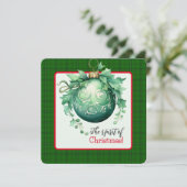 De Groene Kerstbal Kaart (Staand voorkant)