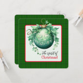 De Groene Kerstbal Kaart (Voorkant / Achterkant in situ)