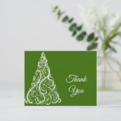 De groene kerstboom Winter Dank u Briefkaart (Staand voorkant)