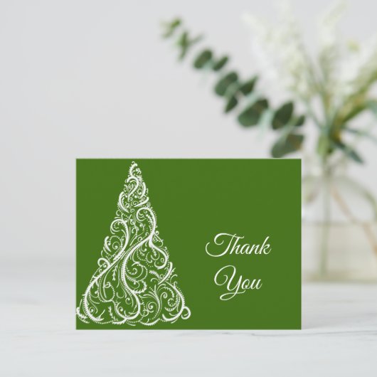 De groene kerstboom Winter Dank u Briefkaart (Staand voorkant)