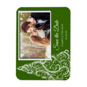 De groene Kerstwinter tijdens het huwelijk sparen Magneet (Verticaal)