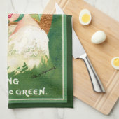 De groene keukenhanddoek dragen (Quarter Fold)