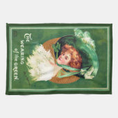 De groene keukenhanddoek dragen (Horizontaal)