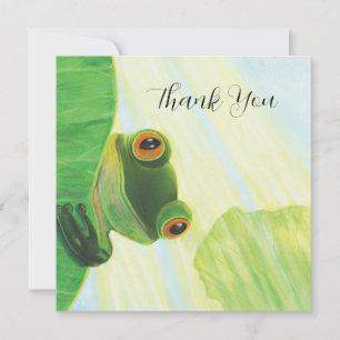 De groene kikker achter de lantaarnpaal bedankkaart