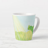 De groene kikker achter de lantaarnpaal latte mok (Rechterhoek)