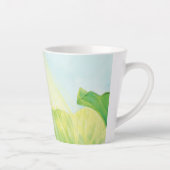 De groene kikker achter de lantaarnpaal latte mok (Rechts)