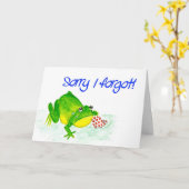 De groene Kikker Late Kaart van de Verjaardag (Gele Bloem)