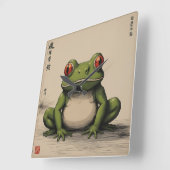 De groene kikker vierkante klok (Hoek)