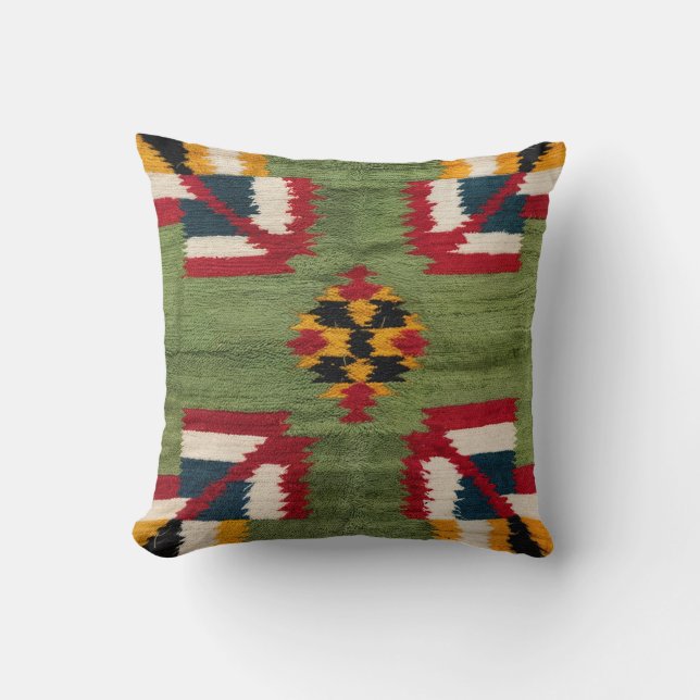 De groene Kilim-Kussens van de Pottery Barn: Where Kussen (Voorkant)