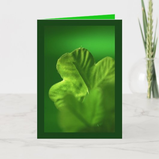 De groene klaver - feestdagen kaart (Voorkant)