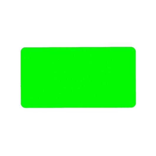 De groene Kleur van Fluo Neon past dit aan! Etiket (Voorkant)