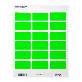De groene Kleur van Fluo Neon past dit aan! Etiket (Full Sheet)