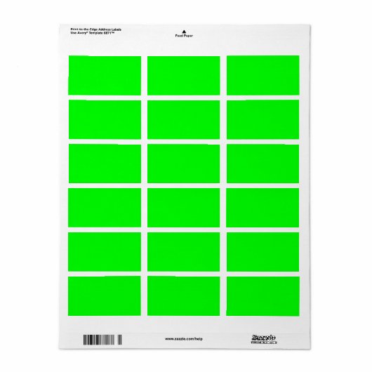 De groene Kleur van Fluo Neon past dit aan! Etiket (Full Sheet)
