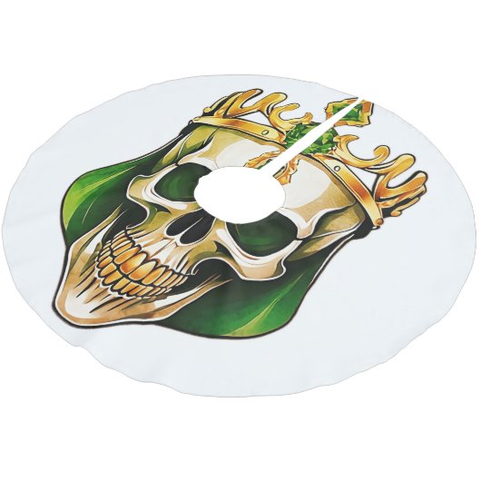 De groene koningsschedel met een juwelenkroon kerstboom rok (Gekanteld)