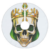 De groene koningsschedel met een juwelenkroon kerstboom rok (Voorkant)