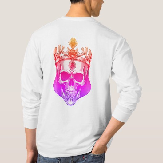 De groene koningsschedel met een juwelenkroon t-shirt (Achterkant)