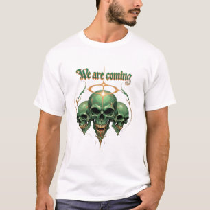 De groene koningsschedel met een juwelenkroon t-shirt
