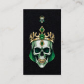 De groene koningsschedel met een juwelenkroon visitekaartje (Voorkant)
