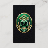 De groene koningsschedel met een juwelenkroon visitekaartje (Achterkant)