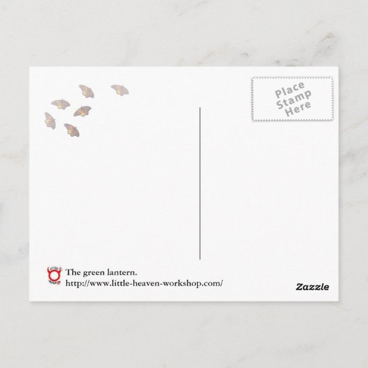 De groene lantaarn. briefkaart (Achterkant)