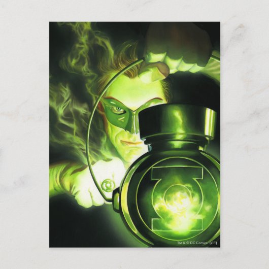 De groene lantaarn vasthouden briefkaart (Voorkant)