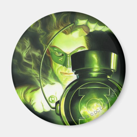 De groene lantaarn vasthouden magneet (Voorkant)