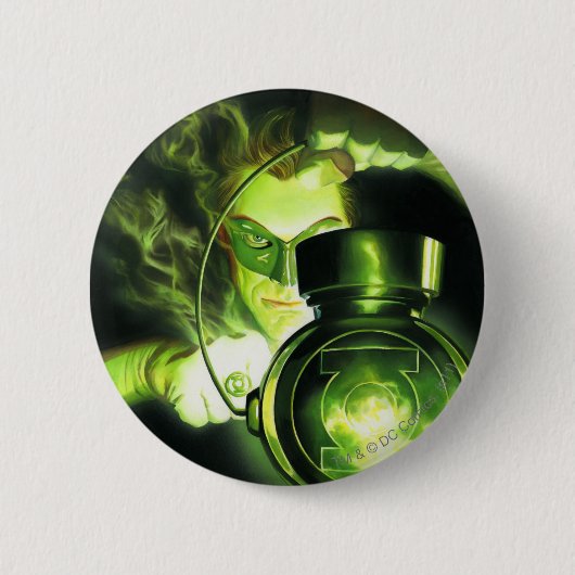 De groene lantaarn vasthouden ronde button 5,7 cm (Voorkant)