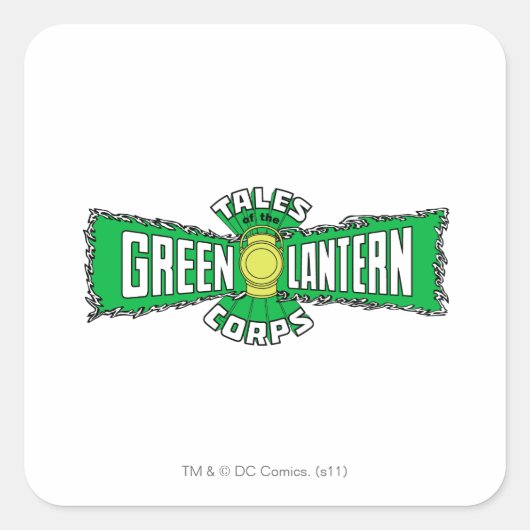 De Groene Lantaarnkorps - Groene Logo Vierkante Sticker (Voorkant)