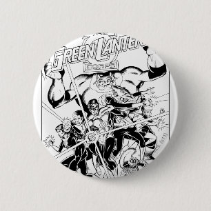 De Groene Lantaarnkorps, zwart en wit Ronde Button 5,7 Cm