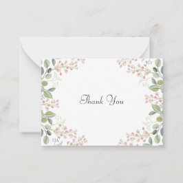 De groene lederen bedankt notitiekaartje