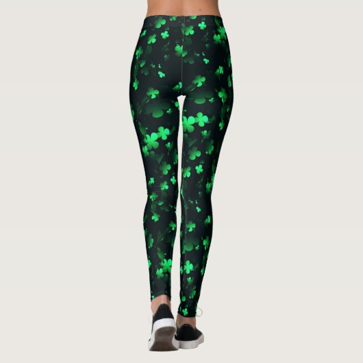 De groene Leggings van Kleuren met Witte Logo B&BE (Achterkant)