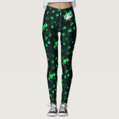 De groene Leggings van Kleuren met Witte Logo B&BE (Voorkant)
