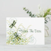 De groene libellen sparen de Datum Save The Date (Staand voorkant)