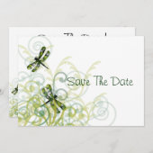 De groene libellen sparen de Datum Save The Date (Voorkant / Achterkant)