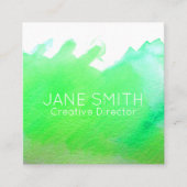 De groene logo waterverf moderne creatieve industr vierkante visitekaartje (Voorkant)