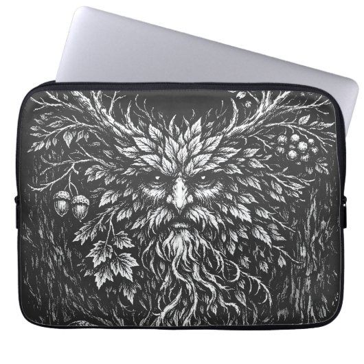 De Groene Man door BurnsInHell Laptop Sleeve (Voorkant)