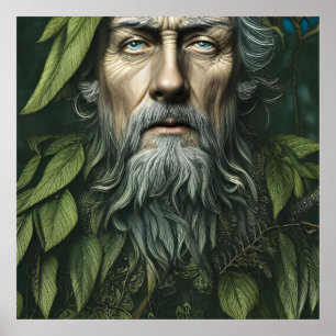 De Groene Man Folklore Deity Digital Art Poster