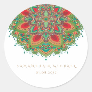 De groene Mandala bruiloft Dank u Sticker