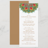 De Groene Mandala Wedding Menu Card (Voorkant / Achterkant)