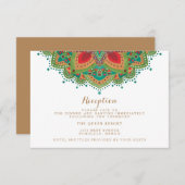 De Groene Mandala Wedding Reception Kaart (Voorkant / Achterkant)