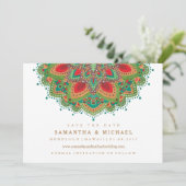 De groene Mandala Wedding Save the Date Card (Staand voorkant)