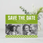De groene Moderne Bieden sparen de Datum Save The Date (Staand voorkant)