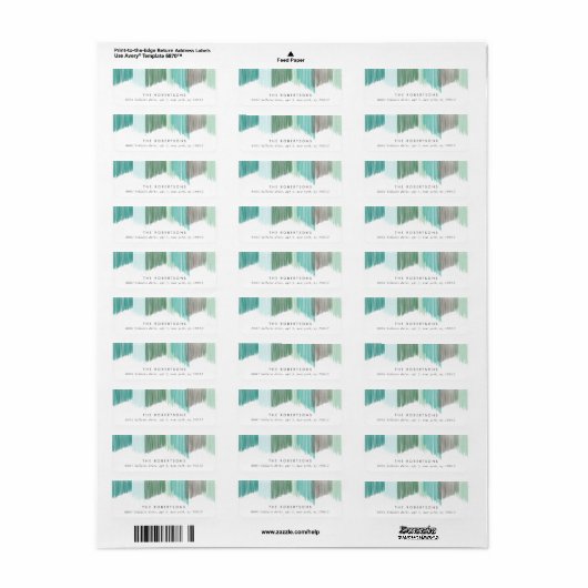 De groene Moderne Etiketten van het het Adres van  (Full Sheet)