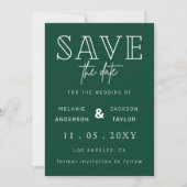 De groene Moderne Foto sparen de Datum Save The Date (Voorkant)