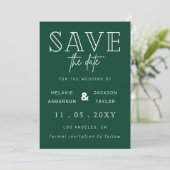 De groene Moderne Foto sparen de Datum Save The Date (Staand voorkant)